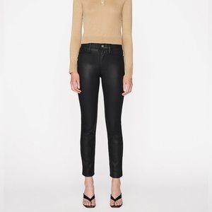 NWOT Frame Le Sylvie coated jean in Noir